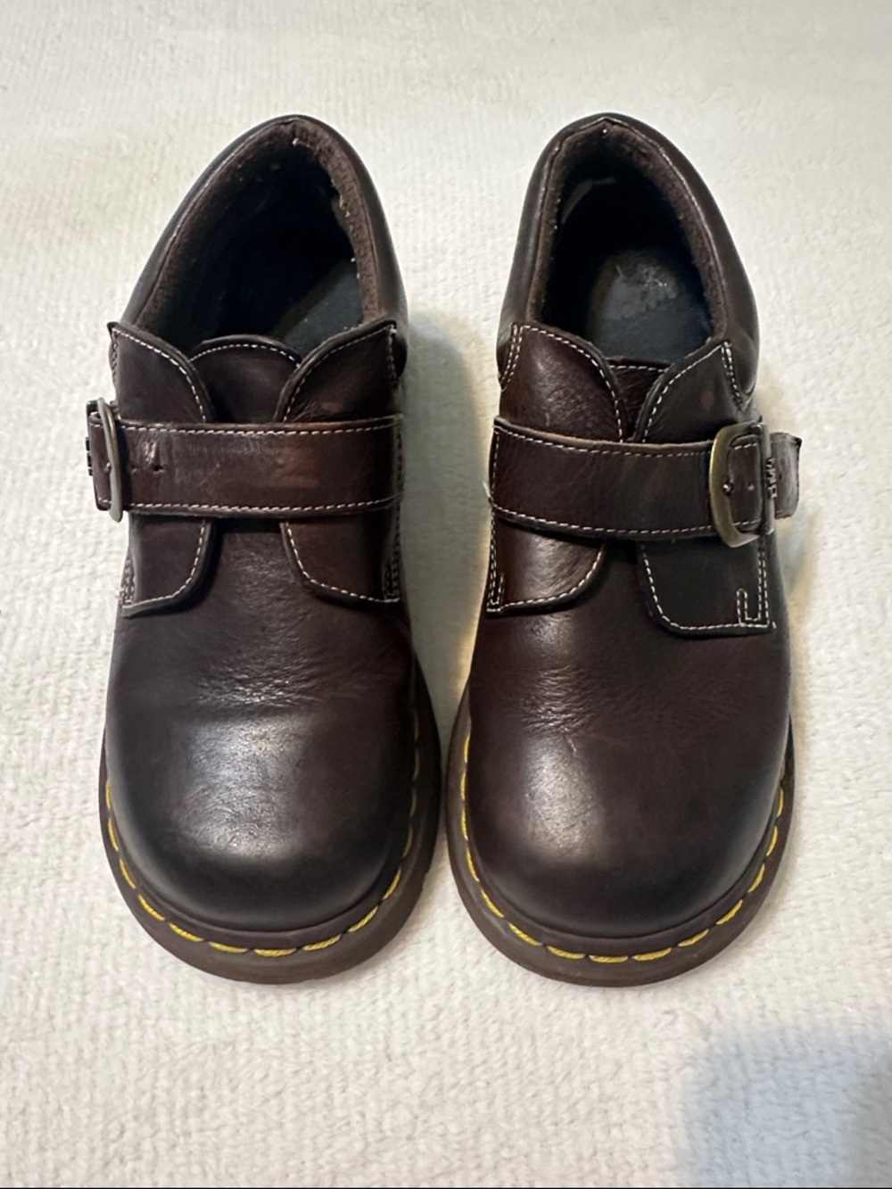 Vintage 90s Dr. Martens Brown Leather Monk Strap Shoes
